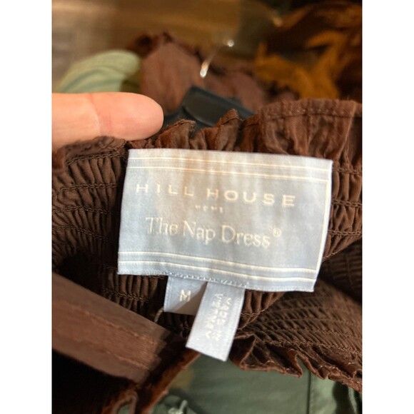 Hill House The Seraphina Mini Nap Dress size M NWT Chocolate Tonal Seersucker - Picture 9 of 10